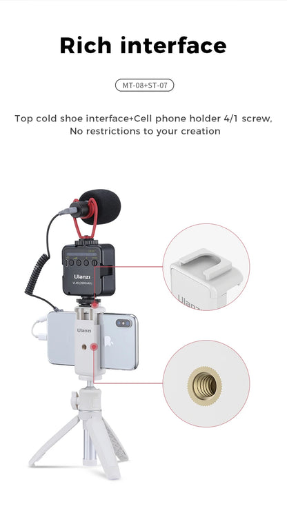 Ulanzi MT-08 Mini Tripod White Color Foldable Tripod Monopod