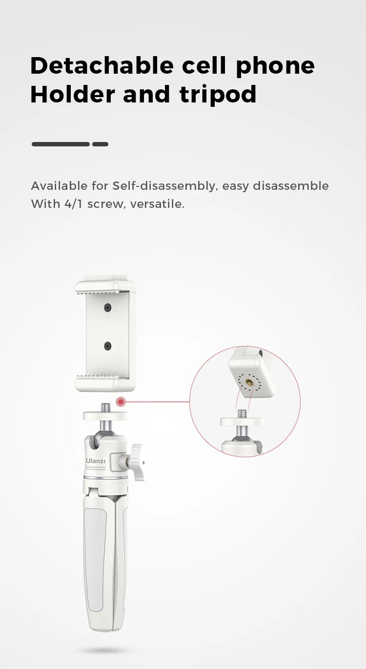 Ulanzi MT-08 Mini Tripod White Color Foldable Tripod Monopod