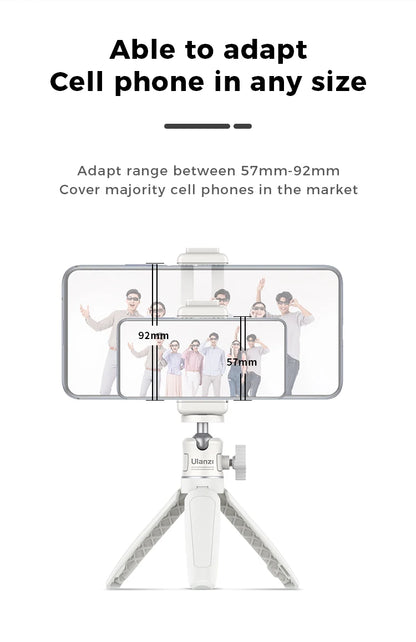 Ulanzi MT-08 Mini Tripod White Color Foldable Tripod Monopod