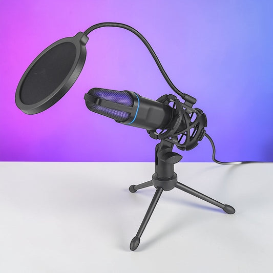 USB Microphone RGB Microfone Condensador Wire Gaming