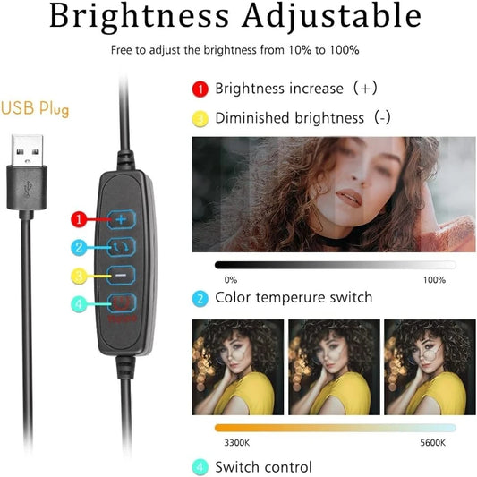 8 Inch Photo Studio LED 3000-6000k Lighting Video Fill Lamp Light Panel Photography for Live Streaming RGB