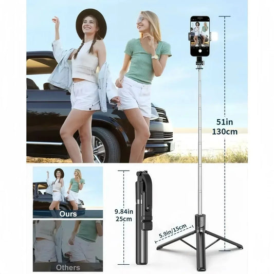 Portable selfie stick tripod, adjustable beauty fill light Bluetooth remote control