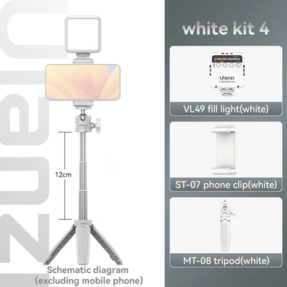 Ulanzi MT-08 Mini Tripod White Color Foldable Tripod Monopod