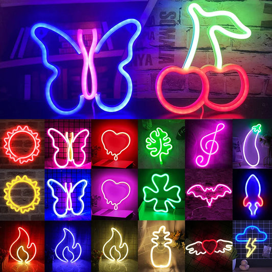 USB/Battery LED Neon Lights Sign for Wall Art Decor Heart Gaming Bar Bedroom