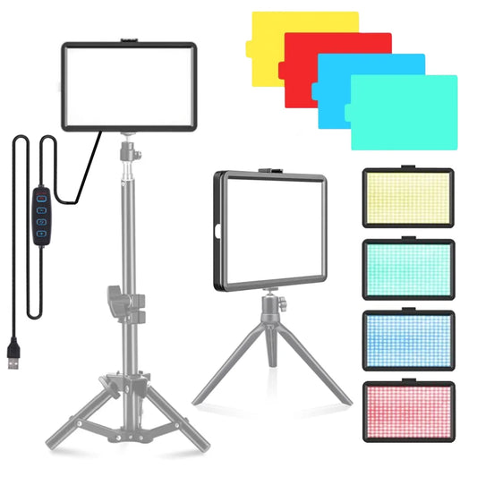 8 Inch Photo Studio LED 3000-6000k Lighting Video Fill Lamp Light Panel Photography for Live Streaming RGB