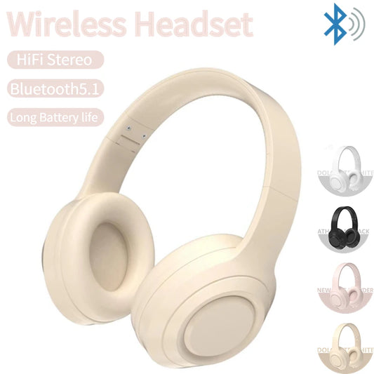 Wireless Bluetooth Headphones Over Ear HIFI Stereo Headsets Noise Reduction