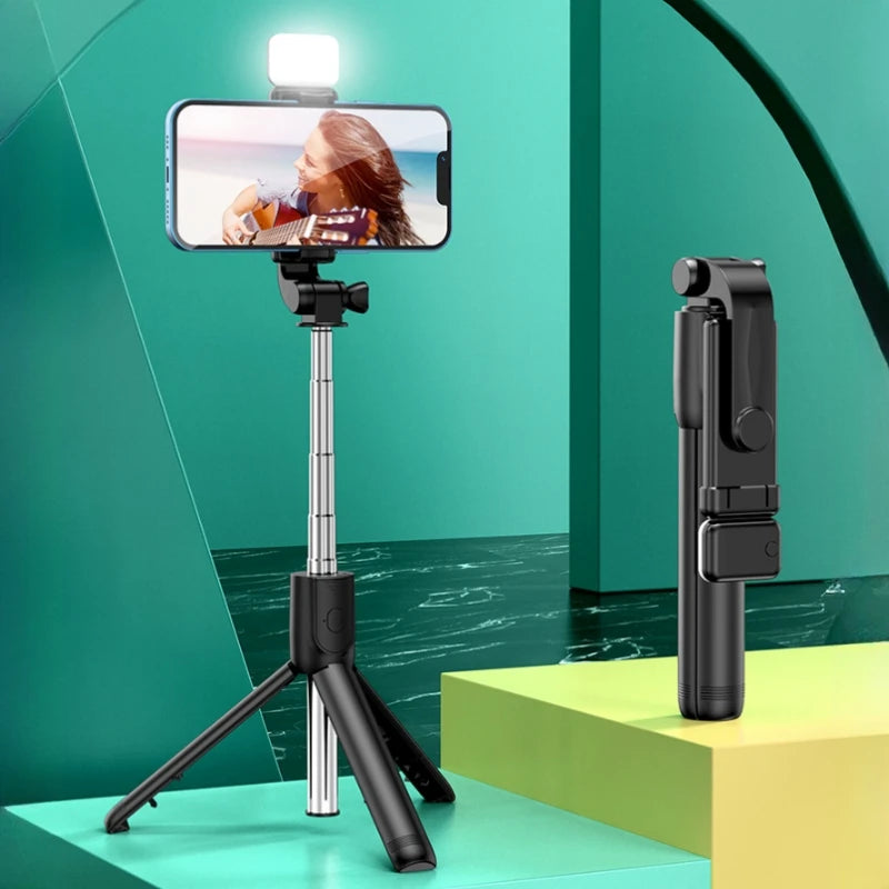 All In One Expandable Portable IPhone Tripod Selfie Stick Selfie Stick With Remote